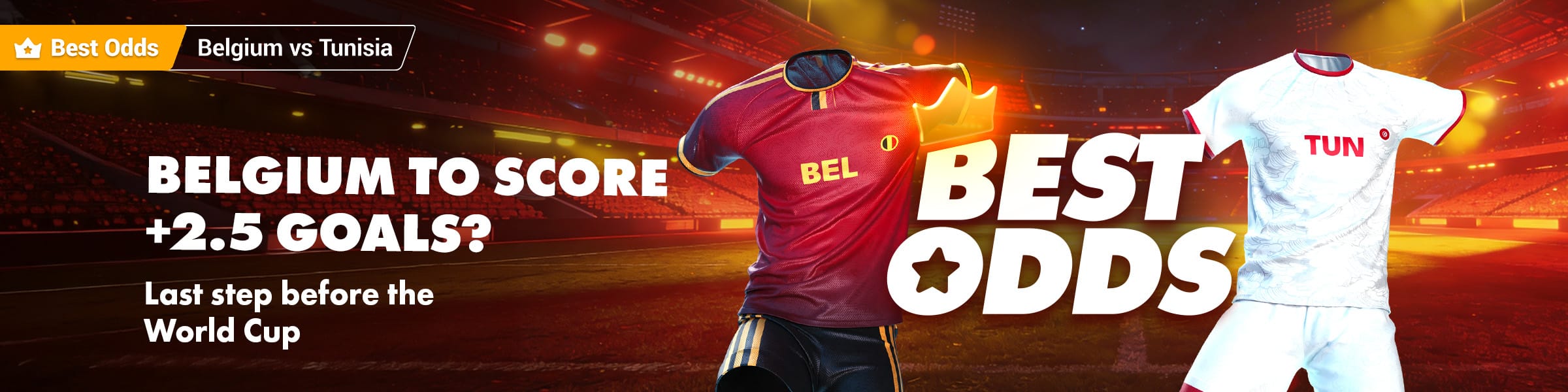 Cote boostée Belgique vs Tunisie