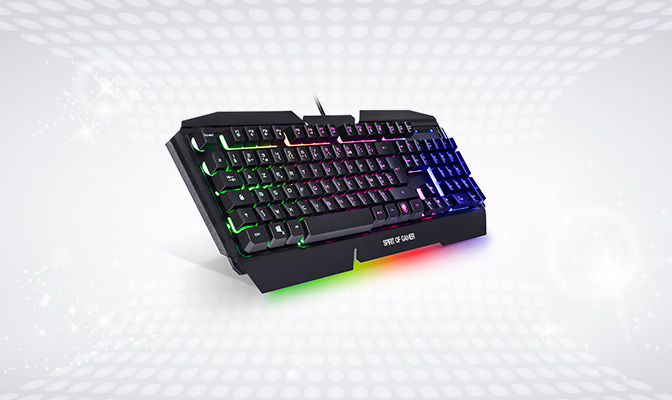Spirit of Gamer keyboard with multicoloured lights