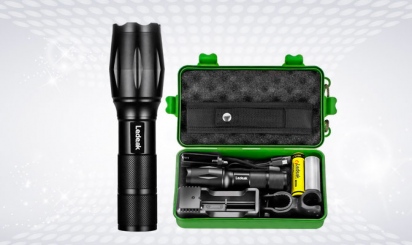LED torch with green box